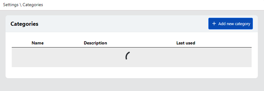empty category overview