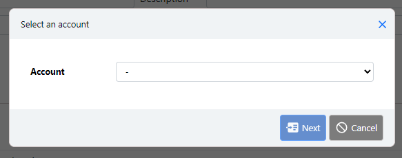 select source account dialog