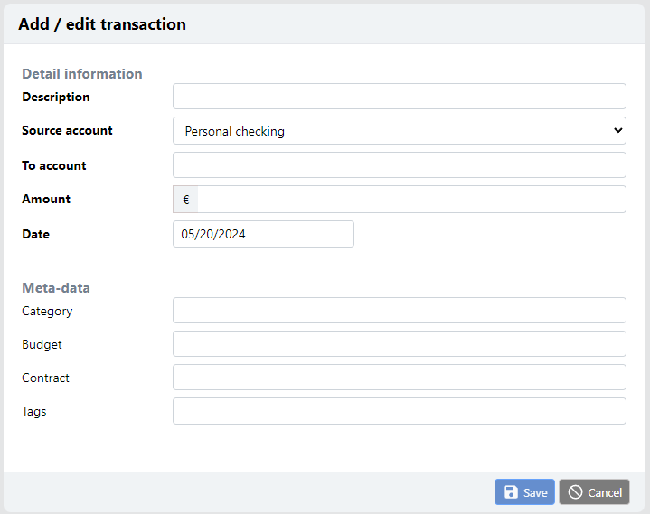 Add expense form