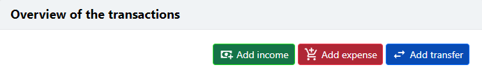 transactions buttons