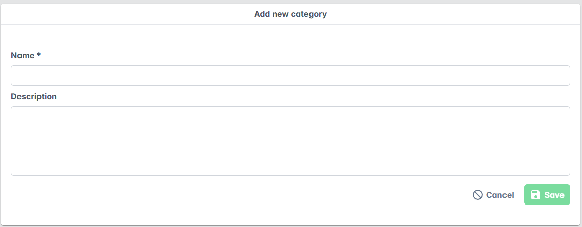 The category form