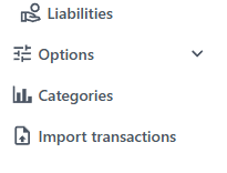 The category menu