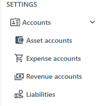 The account menu