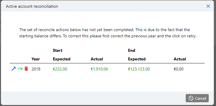 Overview of account reconciliations
